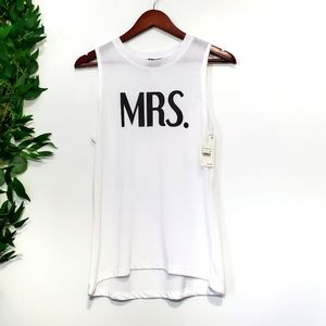 NWT Modern Lux "Mrs." Sleeveless Tank White